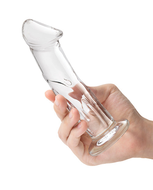 Glas Dildo Grande de 6" con Venas | Dildo Realista de Base Plana | Dildo de Vidrio Soplado a Mano