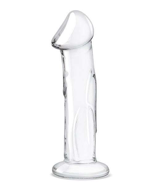 Glas Dildo Grande de 6" con Venas | Dildo Realista de Base Plana | Dildo de Vidrio Soplado a Mano
