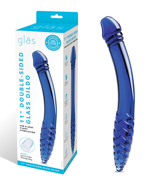 Dildo de cristal de 11" | Dildo de doble cara | Dildo de cristal para punto G y P | Dildo realista caliente y frío