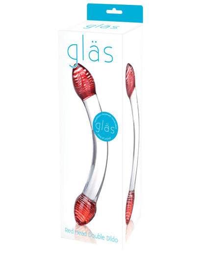 Verre réaliste de gode | Gode double face Red Head | Gode en verre transparent | Grand gode | Meilleur gode