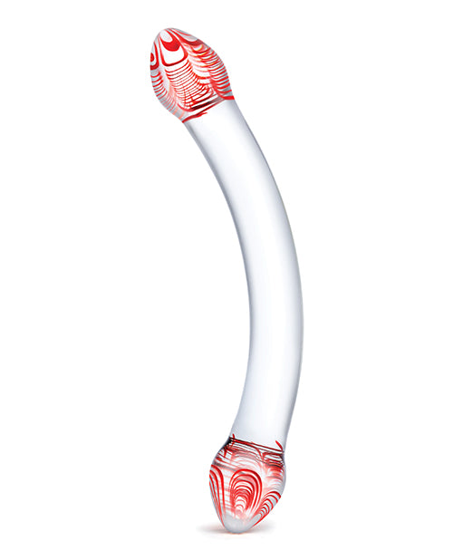 Verre réaliste de gode | Gode double face Red Head | Gode en verre transparent | Grand gode | Meilleur gode