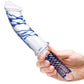 Dildo grande de cristal de 11" | Dildo realista azul | Dildo doble cara | Dildo de cristal con mango
