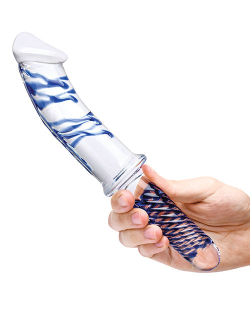 Dildo grande de cristal de 11" | Dildo realista azul | Dildo doble cara | Dildo de cristal con mango