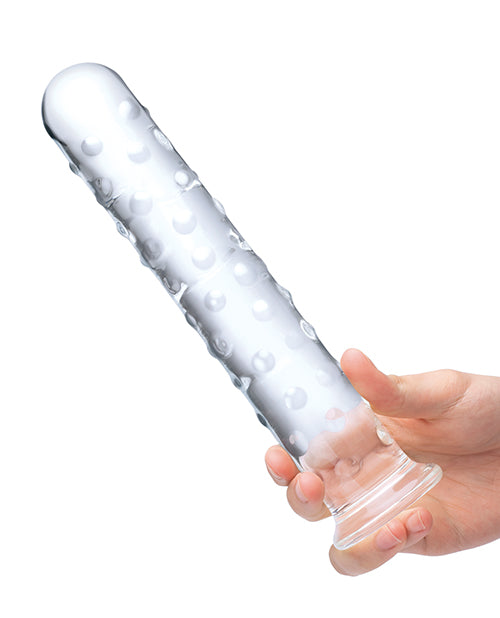 Verre 25 cm Gros Godemichet | Godemichet en Verre Très Grand | Godemichet Réaliste Transparent | Godemichet Géant à Pointe Effilée