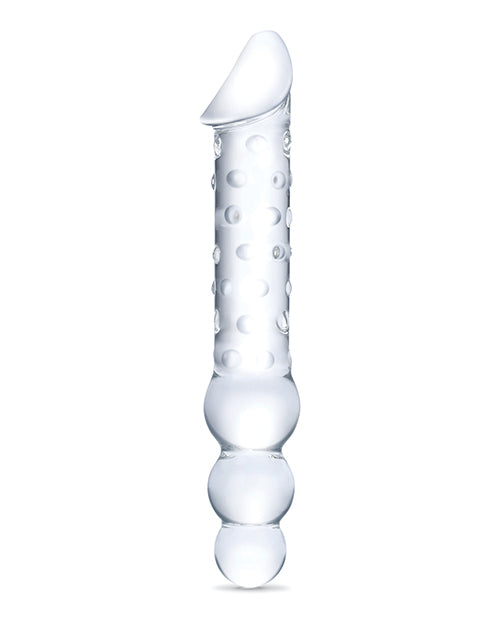 Verre Pénétrateur 30cm | Pénétrateur Double | Pénétrateur en Verre à Double Extrémité avec Perles Anales | Pénétrateur Géant Transparent