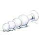 Glas Plug Anal con Cuentas de Vidrio de 7.25" - Transparente