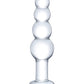 Glas Plug Anal con Cuentas de Vidrio de 7.25" - Transparente