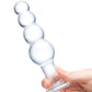 Glas Plug Anal con Cuentas de Vidrio de 7.25" - Transparente