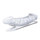 Gode ceinture de 26,7 cm | Godemiché réaliste et épais | Godemiché en verre incurvé | Double gode transparent