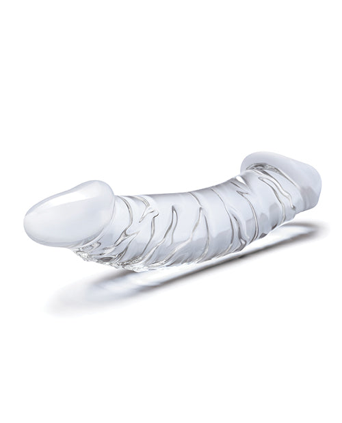 Gode ceinture de 26,7 cm | Godemiché réaliste et épais | Godemiché en verre incurvé | Double gode transparent