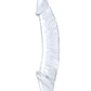 Gode ceinture de 26,7 cm | Godemiché réaliste et épais | Godemiché en verre incurvé | Double gode transparent