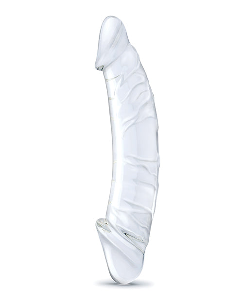 Gode ceinture de 26,7 cm | Godemiché réaliste et épais | Godemiché en verre incurvé | Double gode transparent