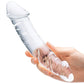 Gode ceinture de 26,7 cm | Godemiché réaliste et épais | Godemiché en verre incurvé | Double gode transparent