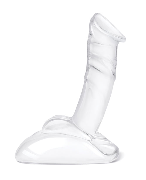Dildo grande de cristal de 7.5" | Dildo realista de pie para montar | Dildo de cristal curvado con base de estabilidad