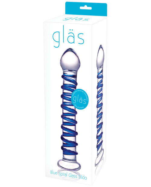 Dildo de cristal en espiral Glas | Dildo realista azul | Dildo grande con relieves | El mejor dildo | Consolador grande