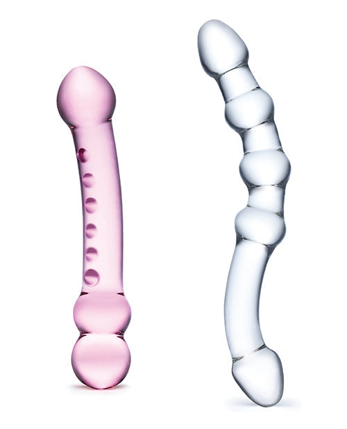 Dildo de doble cara de 2 piezas de cristal Glas | Set de dildos de cristal | Dildo realista | Dildo grande soplado a mano