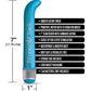 Vibrador de punto G de 7" zumbante - Stoner Chick Azul