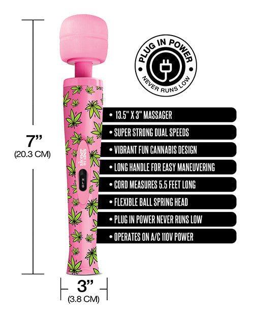 Vibrador de masaje con varita de cannabis "Stoner Vibes" - Pink Kush