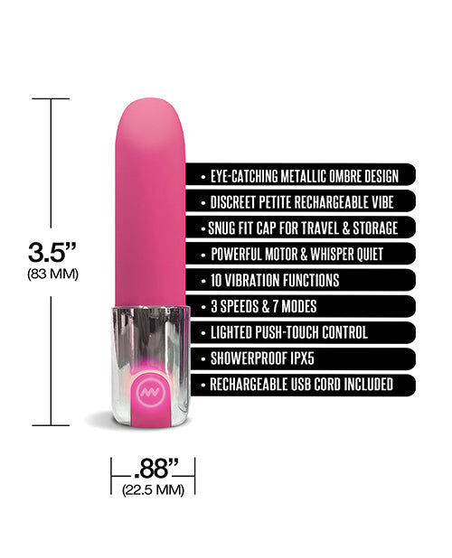 Nixie Smooch Vibrador recargable de pintalabios - Ombre rosa