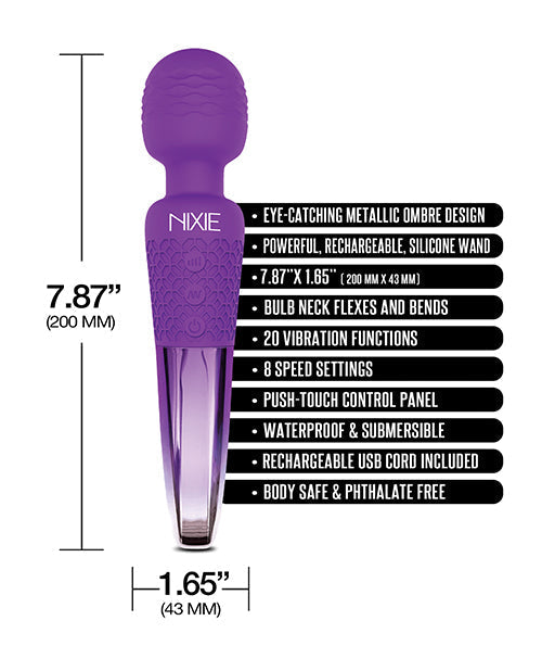 Masajeador de varita recargable Nixie - Degradado morado metálico