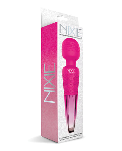 Masajeador de varita recargable Nixie - Degradado metálico rosa