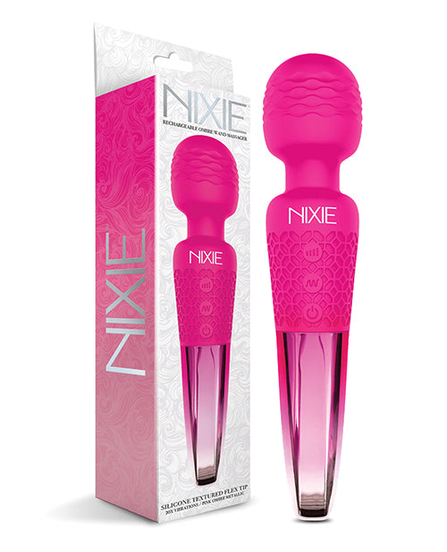 Masajeador de varita recargable Nixie - Degradado metálico rosa