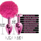 Ensemble de plug anal en métal Nixie avec bijoux incrustés et pompon – Rose métallisé
