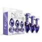 Ensemble d'entraînement Nixie de plug anal en métal avec bijou incrusté – Violet Métallique