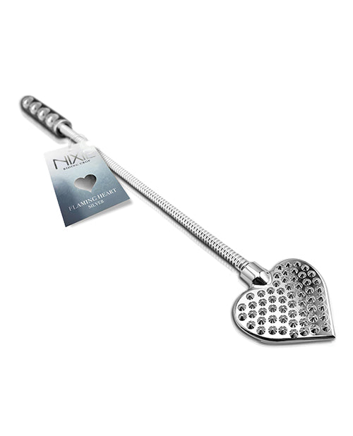 Cravache Nixie Cœur Enflammé - Argentée