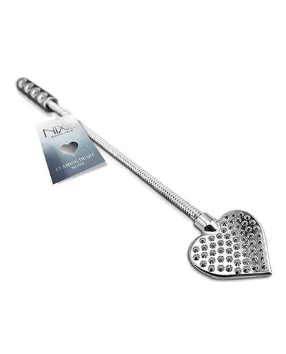 Cravache Nixie Cœur Enflammé - Argentée