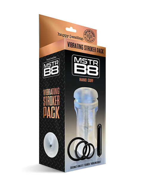 MSTR B8 Menottes Vibrantes Stroker Pack - Kit de 5 transparentes