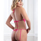 Teddy porte-jarretelles & bas en dentelle Audacieux Rose T/U