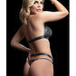 Soutien-gorge dos nu à larges bretelles avec découpes et string noir Taille Unique