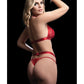 Soutien-gorge dos nu à larges bretelles et découpes avec string rouge T/U