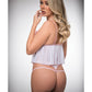 Ensemble crop top et culotte babydoll transparent Pinklicious Blanc Millennial Taille Unique