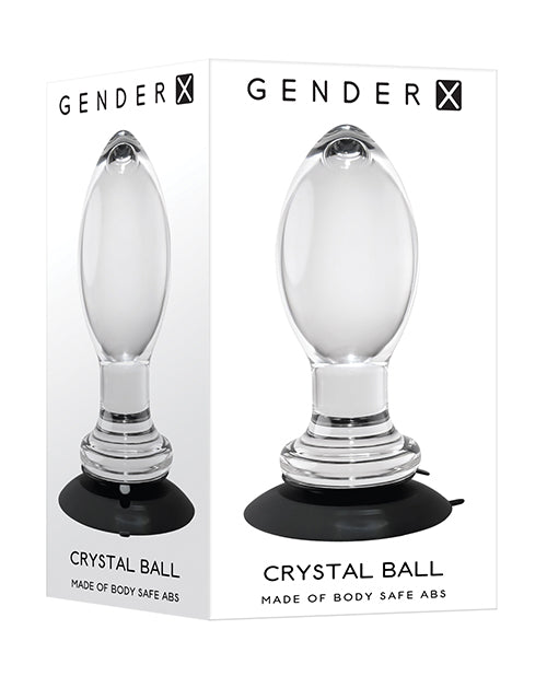 Bouchon pour sexe en verre cristal avec ventouse - Transparent