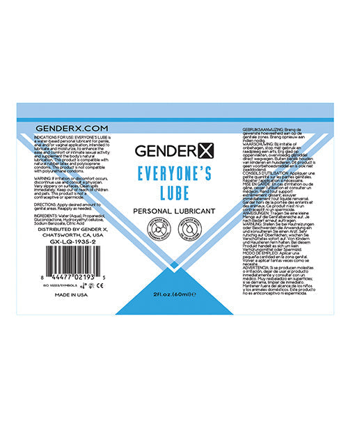 Lubricante con sabor a género X - 2 oz Para todos