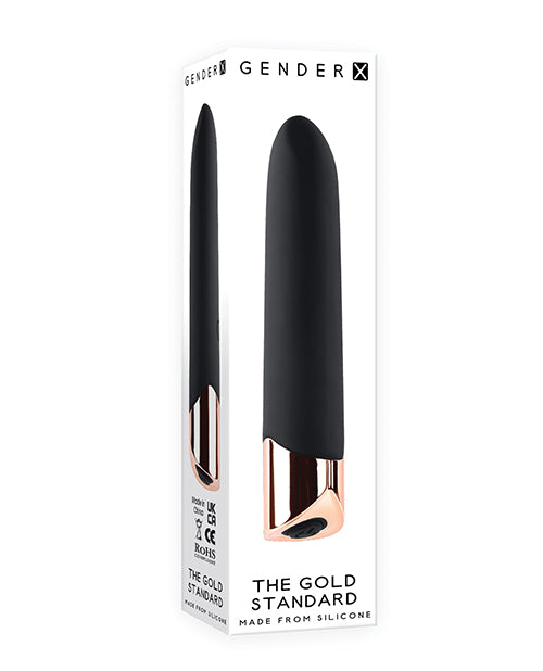 Genre X La Balle Rechargeable en Silicone Le Gold Standard - Noir/Or Rose
