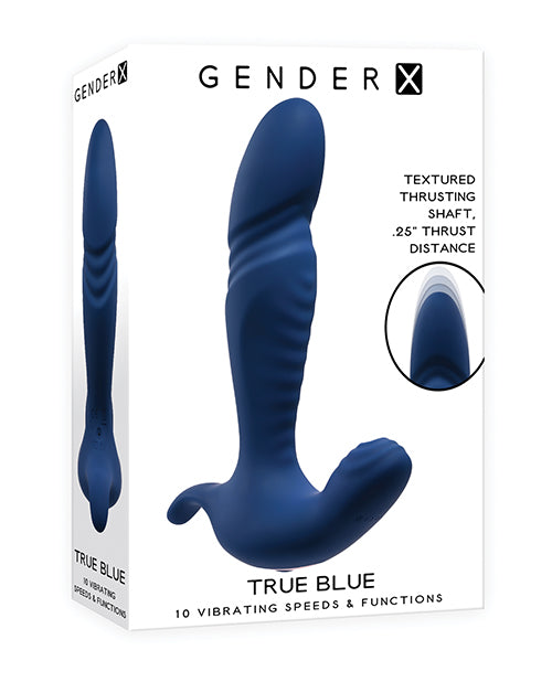Vibrador de empuje Género X | Vibrador de punto G azul curvo True Blue 10x | El mejor vibrador para mujeres