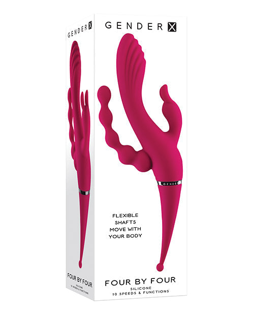 Vibrador conejito Gender X | Vibrador de punto G 4x4 | Vibrador de clítoris 10X borgoña | Mejor vibrador para mujeres
