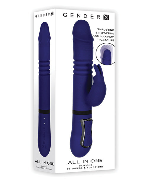 Vibrador de empuje Género X | Vibrador de conejo todo en uno | Vibrador de punto G morado | Mejor vibrador para mujeres