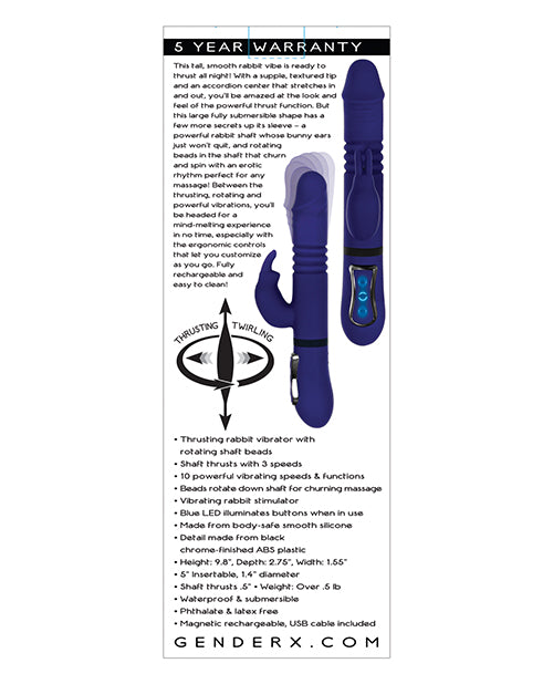 Vibrador de empuje Género X | Vibrador de conejo todo en uno | Vibrador de punto G morado | Mejor vibrador para mujeres