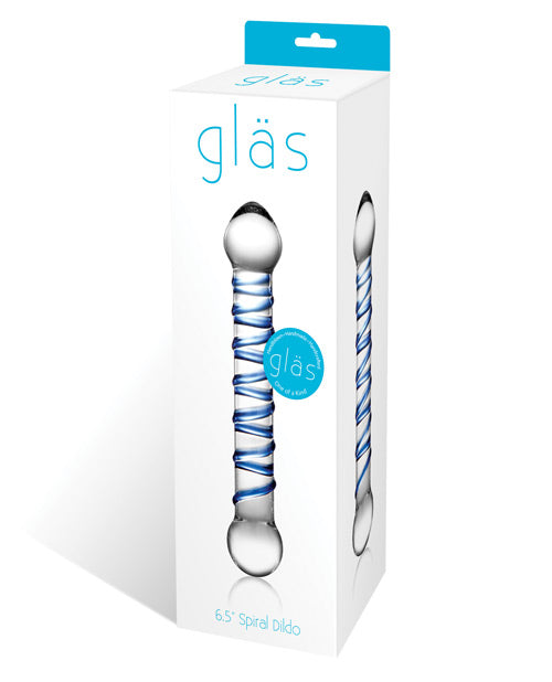 Dildo grande de cristal de 6.5" | Dildo espiral realista | Dildo de cristal espiral azul | Dildo de frío/calor seguro para el cuerpo