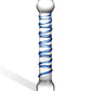 Dildo grande de cristal de 6.5" | Dildo espiral realista | Dildo de cristal espiral azul | Dildo de frío/calor seguro para el cuerpo