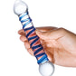 Dildo grande de cristal de 6.5" | Dildo espiral realista | Dildo de cristal espiral azul | Dildo de frío/calor seguro para el cuerpo