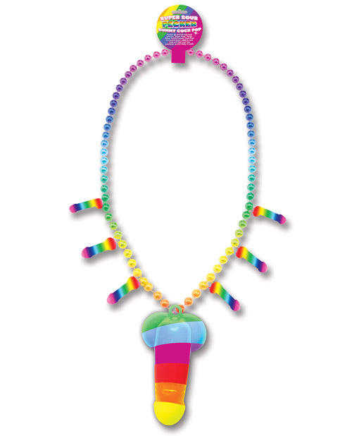 Collar de silbato con forma de pene arcoíris