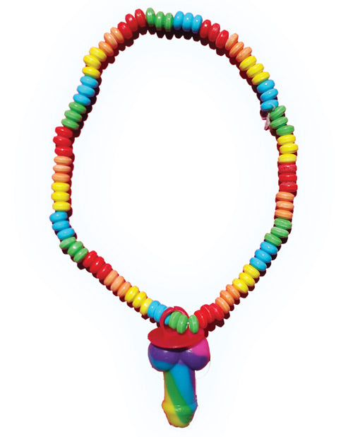 Collar de dulces estirable arcoíris en forma de pene