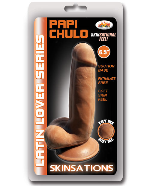 Skinsations Godet réaliste Latin Lover | Godet Papi Chulo à ventouse | Grand godet de 20 cm