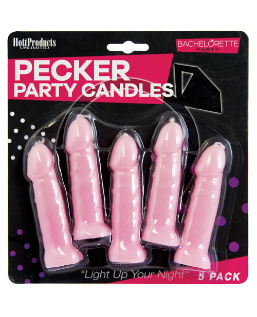 Bougies pour enterrement de vie de jeune fille (pack de 5 rose)