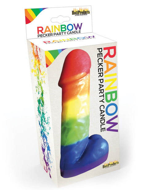 Bougie de fête pénis arc-en-ciel